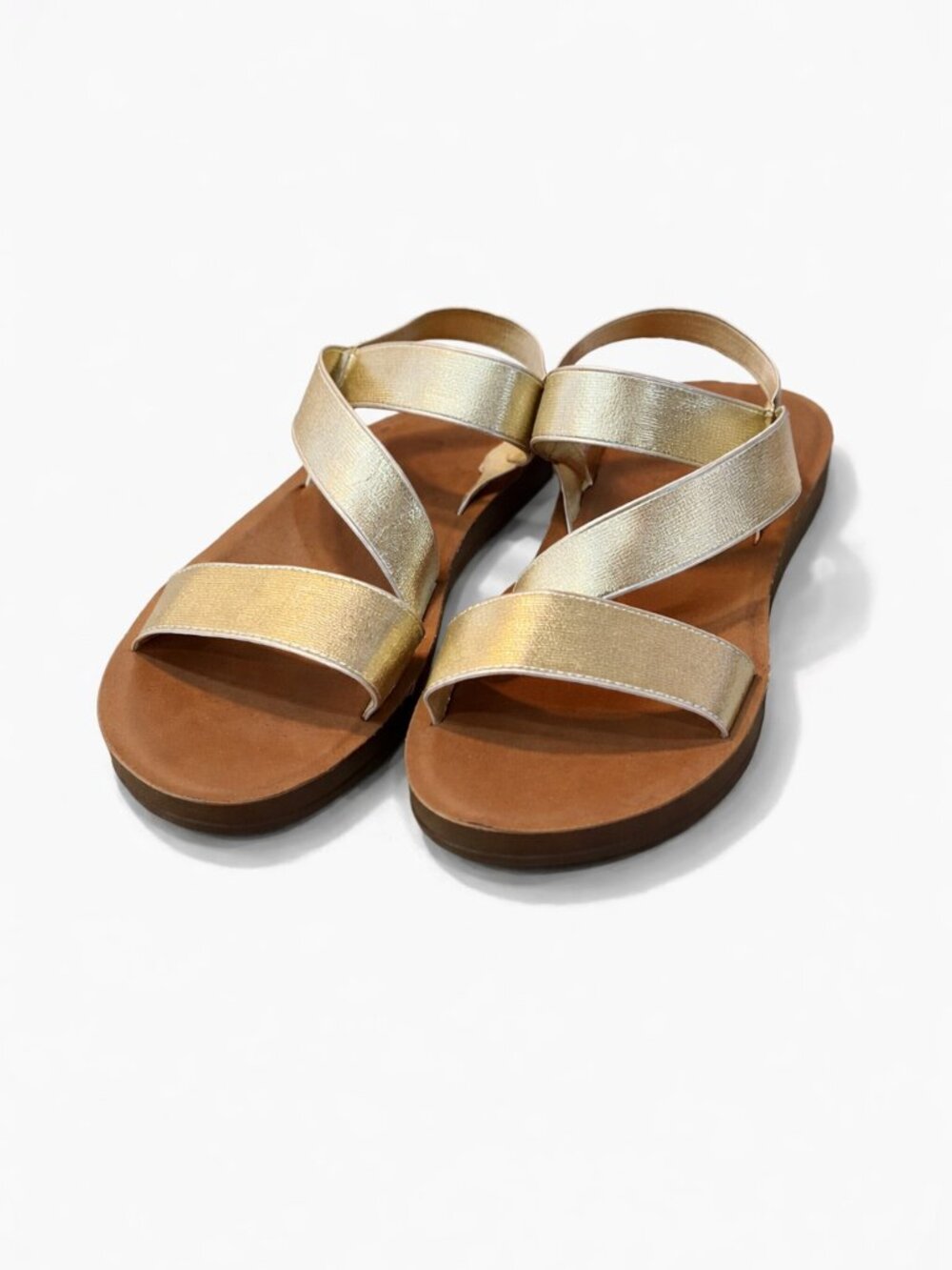 Ardene Gold Metallic Strappy Flat Sandals Women’s Size 8 Summer Minimalist